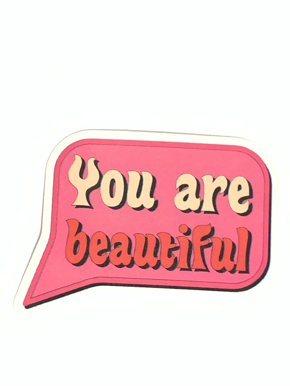Pink "You are beautiful" Speech Bubble Sticker